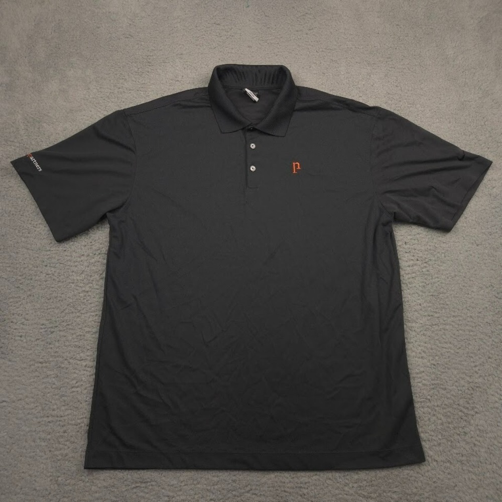 Nike Golf‎ Dri-Fit Polo Shirt Mens XL Black Integration Partners Logo
